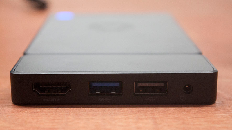 HDMI, USB 3.0, USB 2.0, and power port. The Kangaroo can also be charged and run on a battery, but only for a couple hours.
